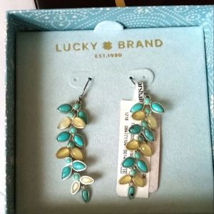 Lucky Brand Moonstone & Turquoise Cascading Drop Earrings- Vintage